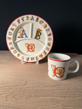 Tiffany & Co Alphabet Bears 1994 Children’s Plate & Mug Set Japan
